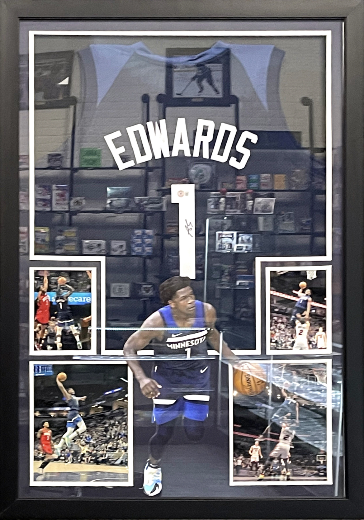 Framed Anthony Edwards Minnesota Timberwolves Autographed White
